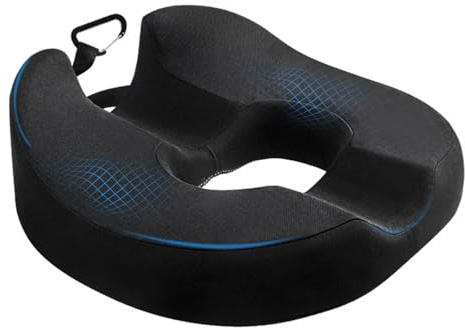 Spalivivre Cojín con forma de donut para hemorroides, cojín rosquilla para coxis, próstata, ciática, cojines para silla de oficina de espuma viscoelástica