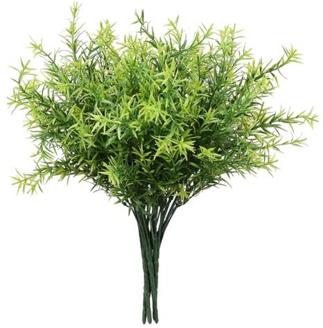 TUKRPQMRI Plante artificielle vigne feuille faux romarin buisson jardin décoration maison extérieur branches rotin feuilles vert faux plastique tenture murale/425