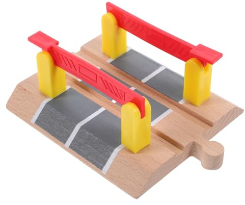 ifundom Educational Railway Plaything Wooden Train Track Accessories Railing Barrier Model for Play Barricade Model for Games Interactive Toy
