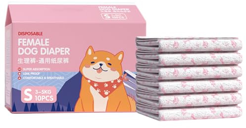 Små Hundblöjor - 10 Förbrukningsbara Hundskydd,Bekväm Läcktät Elastisk Blöja För Träning Mot Olycksfall Inomhus