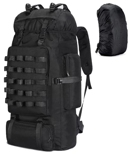 LibSkyln 70L Camping Hiking Backpack with Rain Cover, Waterproof Molle Rucksack for Men, Backpacking Backpack for Trekking Climbing Outdoor