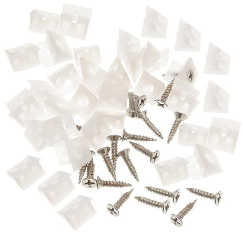 BIUDECO 106 Piezas de Cuñas para Cajones Tornillos, Soporte Inferior en Plástico Blanco, Refuerzo para Muebles y Reparación de Baldas en Armarios