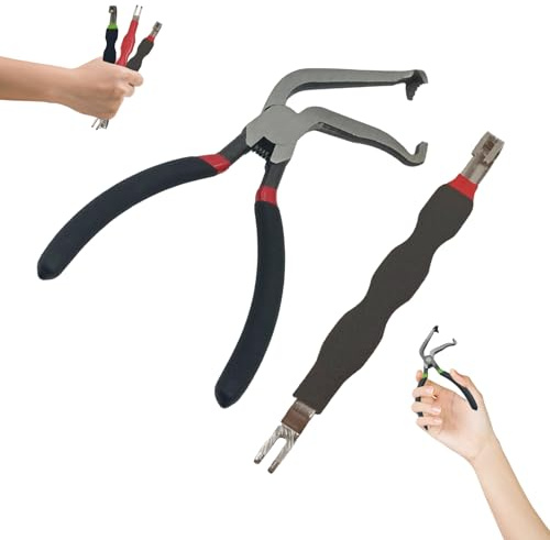 Electrical Disconnect Pliers for Cars, Automotive Electric Terminal Connector Removal Tool, Straight/Curved Handle Electrical Disconnect Pliers Connector Plier for Car Repair Accessories (D)