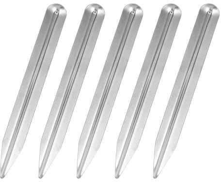 WEKADRIN Juego de 5 Espátulas Metálicas de Acero Inoxidable de 15 Cm para Laboratorio, Punta Curva para Mezclar y Transferir Polvos y Pastas, Utensilios Precisos para Muestreo Científico