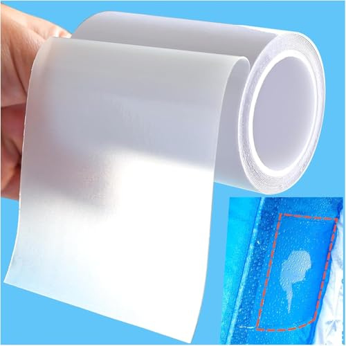 Patch de réparation gonflable étanche robuste pour Intex pour Lay-z-spa Bande de réparation TPU claire pour maison gonflable, tente, toile, grenier, flotteurs de piscine, bouée (9.9 cm x 1.5 m)