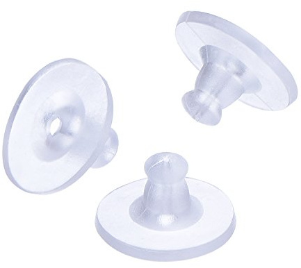 Outus 100 Packung Klar Gummi Ohrring Ohrstopper Sicherheit Rücken Kupplung | Ohrstecker Verschluss, Ohrring Verschluss, Reichliche Menge, Wirksam Fixiert