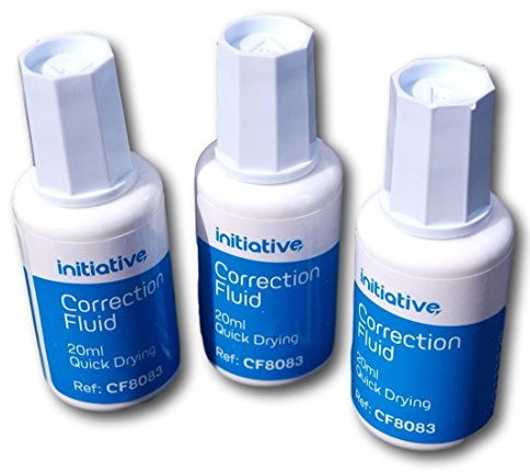 Pack of 3 Correction Fluid 20ml Quick Drying With Tapered Brush