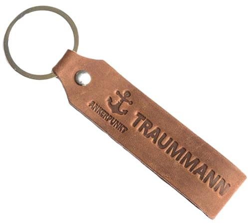 ANKERPUNKT Traummann Schlüsselanhänger Leder – Geschenke für Männer, Geschenk Mann, Jahrestag Geschenk für Ihn, Geburtstagsgeschenk für Männer – Handmade in Germany, Dunkelbraun