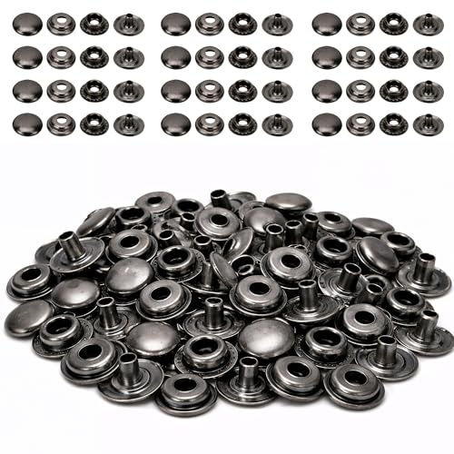 Weddecor 15mm Large Press Studs Heavy Duty Iron Four Parts Snap Fasteners for Leathercrafts, Boat Cover, Repair, Replacement, Clothing, Gunmetal, 100 Sets | Heavy Duty Iron Snaps for Leathercrafts, Boat Cover, Repair, Replacement, Clothing, Bronze, 10 Sets