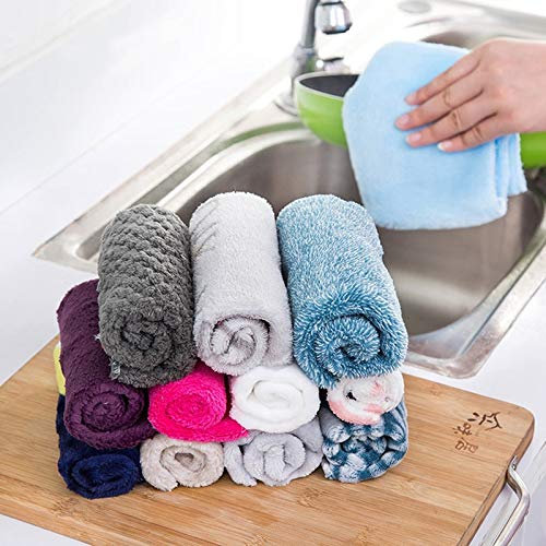 JIANGLAI Serviette De Cuisine en Microfibre De Bambou Tissu Absorbant Lavage Chiffon De Cuisine Vaisselle De Ménage Outils D'Essuyage De Nettoyage