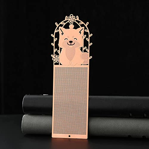 LZHLMCL Lesezeichen Metall Retro Metall Lesezeichen Messing Stickerei Tiere Lesezeichen Chinesischen Stil Schmetterling Student Buchhalter Diy Geschenk Rose Gold Fuchs