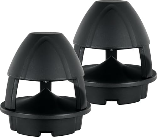 McGrey WPL-660BK BT Paire d'enceintes extérieures 360° - 2 Enceintes Actives 2 Voies pour Jardin - Bluetooth 10m - Son 360° - Résistantes Eau/UV (IP56) - Noir