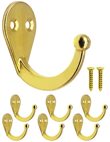 Fuxxer Klassische Eisen-Haken, Garderoben-Haken, Kleider-Haken (Gold)