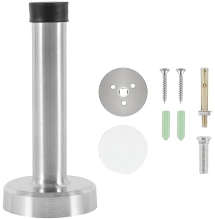 CKLHCFF Edelstahl Türstopper, Stainless Steel Door Stopper, Wandtürstopper, mit Gummipuffern Boden Türkeil Boden Buffer für Alle Hartböden Wand zum Schutz von Türen Und Fenster (Silber, 25cm/9.84in)