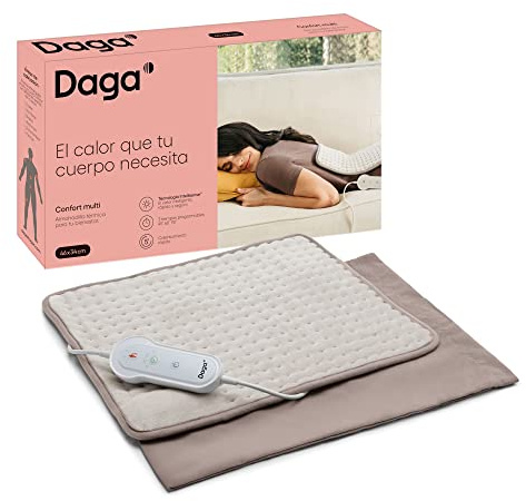 DAGA Almohadilla Térmica Confort Multi, Tecnología Intellisense, Suave Tejido, 3 Programas, 4 Temperaturas, 46x34 cm