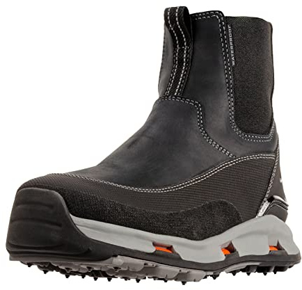 Korkers Women's Alpine Chelsea Casual Winter Boots - Slip-on, Fleece-Lined, Waterproof Comfort - Includes Interchangeable TrailTrac Sole - Size 8/Black