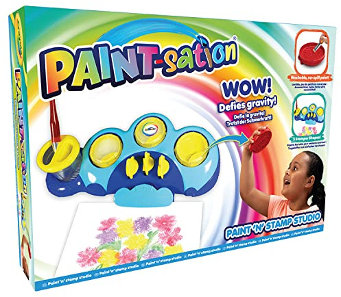 Goliath, Paint Sation n' Stamp Studio Washable Tray with Brush Holder, Stamp and Leaves, Paint Without Pollution, 3 Years and Above