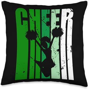 Girls Birthday Cheerleading Cheerleader Fan Pom Poms Throw Pillow