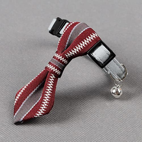 Ericetion 1pc Einstellbare Oxford Sicherheit Elastischer Bowtie Mit Gentleman Krawatte Bell Kleiner Hunde Katzenkragen Safe Weiche Haustierprodukte Hundekragen Haustier