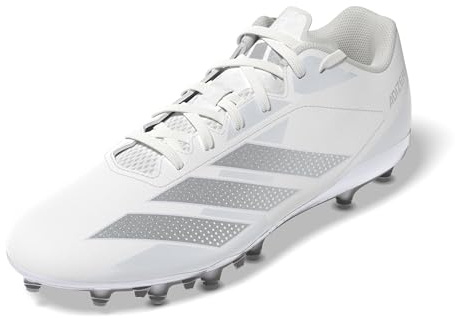 adidas Men's Adizero Electric.2 American Football Sneaker, White/Silver Metallic/White, 14