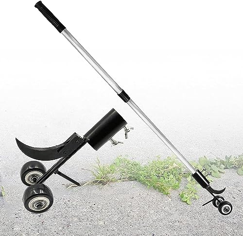 Desherbador manual para terraza, herramienta de deshierbe para adoquines, deshierbe de mango largo con ruedas, deshierbadores manuales telescópicos portátiles para jardín, terraza, callejones y aceras