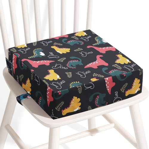 Sitzerhöhung Stuhl Kind, Cartoon Tragbares Sitzerhöhung Kleinkinder Esszimmerstuhl ErhöHen Pad Esszimmer Boostersitze mit 2 Sicherheitsschnalle Gurte Kindersitzkissen