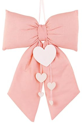 Zelda Bomboniere Fiocco Nascita Imbottito Cuori 30x50 Decorazioni Arrivi Cupido&Co (Rosa)
