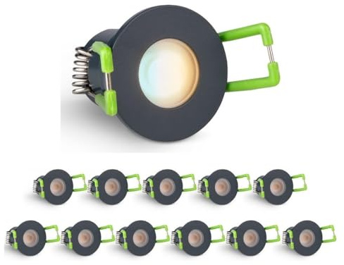 3W Mini LED Spots CCT Farbwechsel Warm-Neutral-Kalt-Weiß , Farbtemperatur einstellbar + Dimmbar über Funk & Wifi, smarthome Einbaustrahler IP65 Schutz für Innen- und Außen (Anthrazit, 12x Minispot)