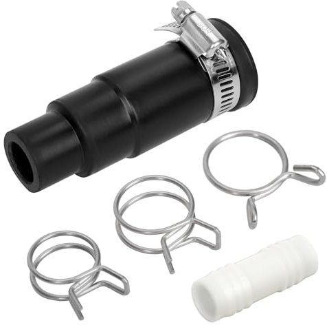 Dishwasher Drain Hose Adapter Compatible with Insinkerator Garbage Disposals, Drain Hose Connector Dishwasher Connect Kit Includes 1 Inlet Connector, 1 Hose Clamp and 3 Spring Clamps