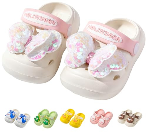 DRECAGE Zoccoli Bambini Sabot Pantofole Ragazze Ragazzi Ciabatte da Giardino Bambino Sandali Spiaggia Piscina Estivi Unisex Beigerosa 26-27 EU