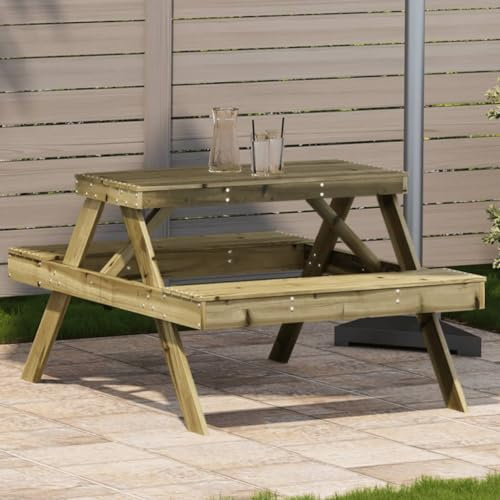 LAPOOH Picknicktisch 105x134x75 cm Imprägniertes Kiefernholz, Bierzeltgarnitur, Biertischgarnitur, Beer Pong Tisch, Bierbankgarnitur, Gartenmöbel Set, Biertisch - 832571