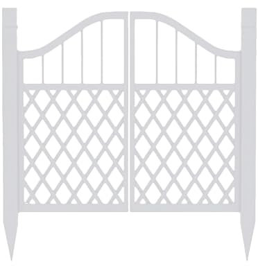 XLIHAWY Wood Fence Gate, Carbonised Vintage Wooden Partition Fence, Wooden Garden Decoration Pergola Gate For Small Courtyard Entrance(Color:White,Size:122x114cm)