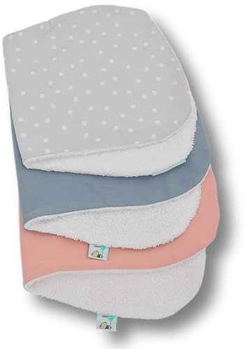 pic Bear Spucktuch Honey | großes Spucktuch 41 x 20 cm | besonders saugstarkes Frottee | Baumwolltuch weich & antiallergisch (1, 3er Set Uni+Punkte)