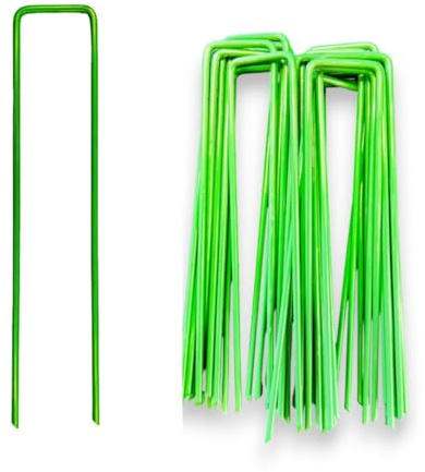 to do home Anti-Rost U-Zelt-Heringe aus Stahl - 100Stk - 150 x 30mm - grün Pulverbeschichtet- ideal für harten und Boden - robuste Heringe Camping und Outdoor - Zelte Planen Vordächer Sonnensegel