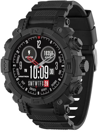 Reflex Active Series 38 Sports Smart Watch for Men with 100+ Sports modes, Answer/Make Calls, Fitness Tracking, Heart Rate, Music Player and Black Silicone Strap for iOS Android