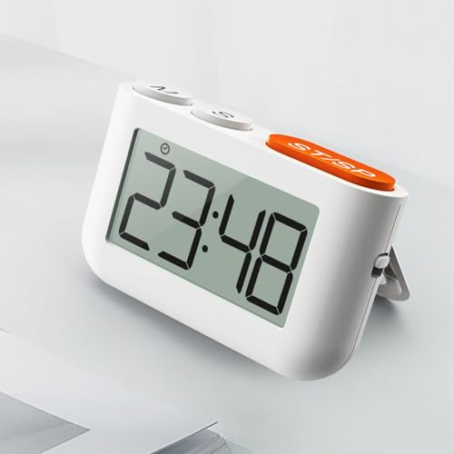 Gentpovth Minuteur de Cuisine Numérique, Minuteur de Cuisine Magnétique avec Grand écran LCD, Chronometre Minuteur, Timer avec Sonorité Réglables, Compte à Rebours pour Kitchen Cuisson Douche Sport
