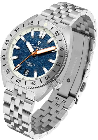 CADISEN Automatik Uhr Herren Mechanische Automatikuhr Saphirglas Klingeln Wasserdicht Homage Edelstahl Armband
