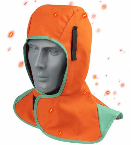 Cappuccio da Saldatore Protettivo, Cappuccio di Saldatura Traspirante, Casco di Saldatura Collo Protezione, Adatto per Operazioni Meccaniche Lavorazione dei Metalli,Taglia Unica