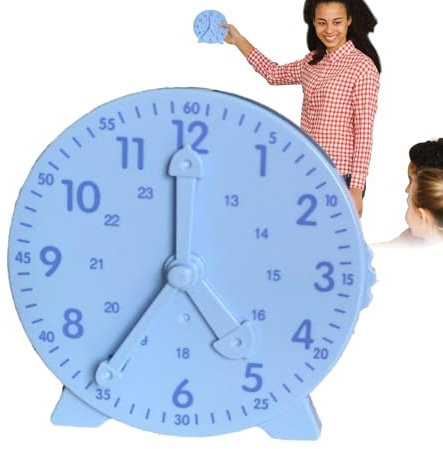 Eoixuqba Learning Big Time Student Clock - Child-Friendly Student Clock | Demonstration Clock Lightweight Practice Clocks for Birthday New Year Christmas Easter