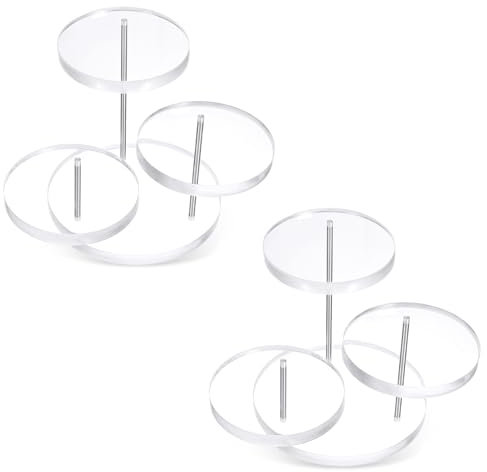 InnoHHustle Clear 3-Tier Jewelry Riser Stand - 2 Pack