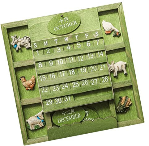 DIYEAH Holz Kalender Dekoration Handwerk Retro Design Datum Kalender Holz Schmuck Für Zuhause Oder Büro