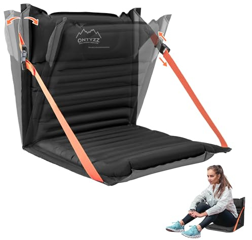 ONTYZZ Sièges de Stade Gonflable Coussin Extérieur avec Réglable Dossier Léger Pliantes Chaise Sol Coussin Siège pour Pique-Nique Concerts Jardin Balcon Pêche Camping Chaises