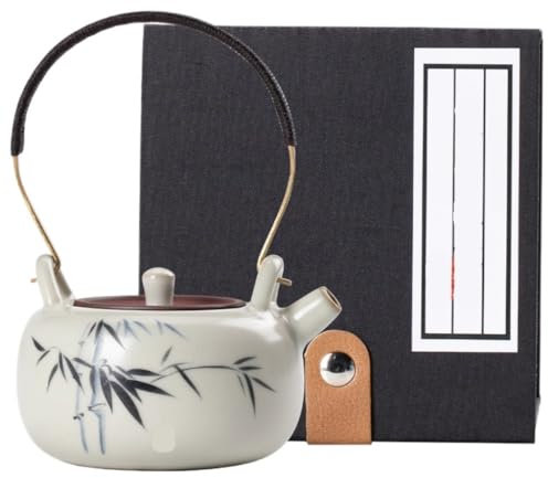 Théière Anglaise Théière De Four Beige Peinte À La Main, Petite Mini Poignée, Service À Thé, Pot Simple En Céramique, Machine À Thé Domestique Theiere Japonaise(B)