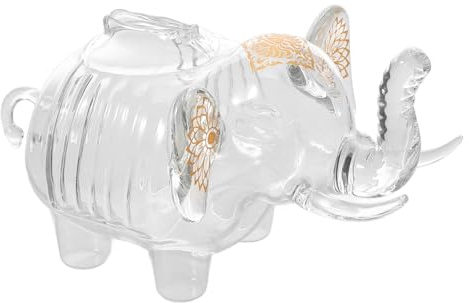 IMIKEYA Elefantenform Spardose Aus Glas Durchsichtiges Sparschwein Für Kleingeld Tier Geldbehälter Kleine Elefantenstatue Münzaufbewahrungsdose