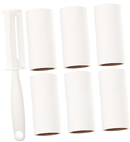 Quitapelusas Portátil 5 Rodillos de Repuesto para Ropa y Hogar | Cuerpo de Pp Papel Blanqueado, Color Blanco, Remueve Pelusas y Pelo Animal sin Dejar Rastro