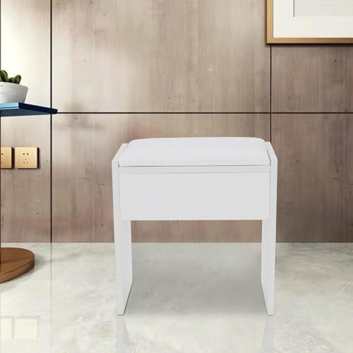 Vanity Stool Simple Makeup Dressing Table Stool Rectangular Vanity Chair for Bedroom Piano 40x40x26CM