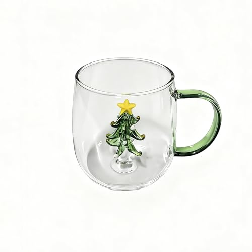 xamlyrek Christmas Tree Coffee Mug, 3D Christmas Tree Cute Mug, 400ml Coffee Cup with Handle for Tea Coffee Milk Hot Chocolate, Unique Gifts for Winter Xmas Festive Party Gifts