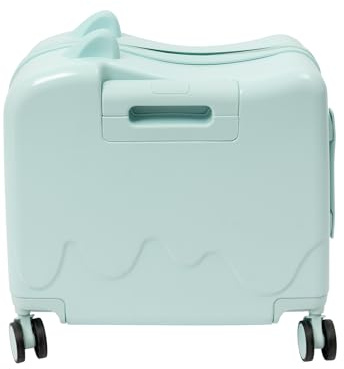 Kazafa 18 Zoll Rollkoffer Kinder Reiterkoffer ABS Kinderkoffer mit Reitfunktion & Zahlenschloss & 4D-Rollen Ergonomischer Reisekoffer für Flugzeugreisen & als Geschenk für Kinder 3-6 Jahre (Mintgrün)
