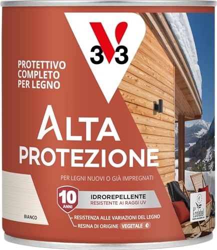 V33 - Protection complète pour bois bio haute protection de l'eau - Blanc - 0,75 L