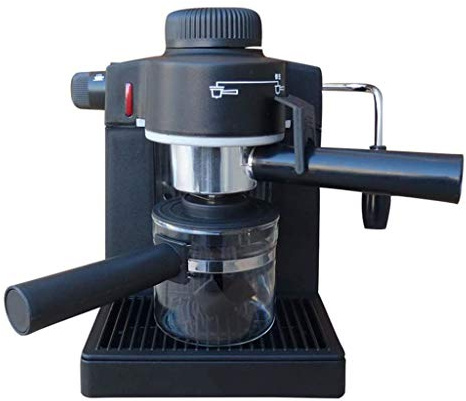 Machine à Café Semi-Automatique à Vapeur Machine à Espresso, 4 Tasses (240Ml) 304 Acier Inoxydable + Matériau Pp, Adapté à un Usage Domestique, 110V ~ 240V, Facile à Nettoyer (Couleur: a (Pack Intére